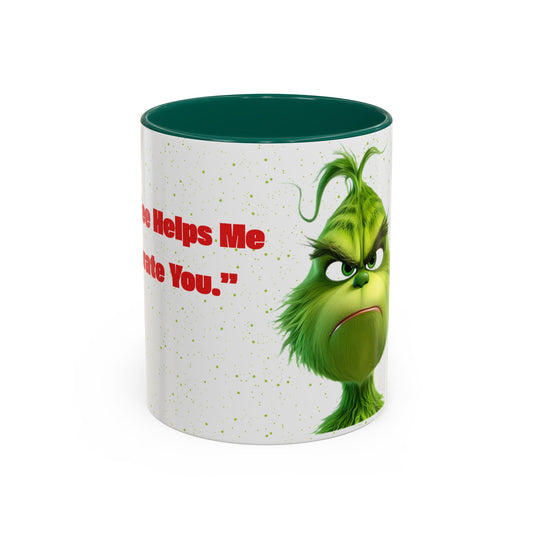 Grumpy Green Character Mug — Funny Holiday Coffee Cup (11oz/15oz)