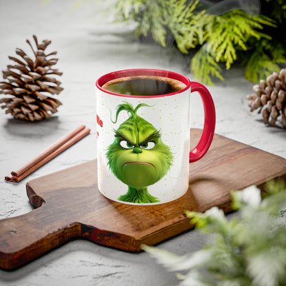 Grumpy Green Character Mug — Funny Holiday Coffee Cup (11oz/15oz)