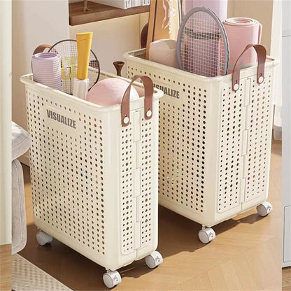 Foldable Laundry Basket with Wheels
