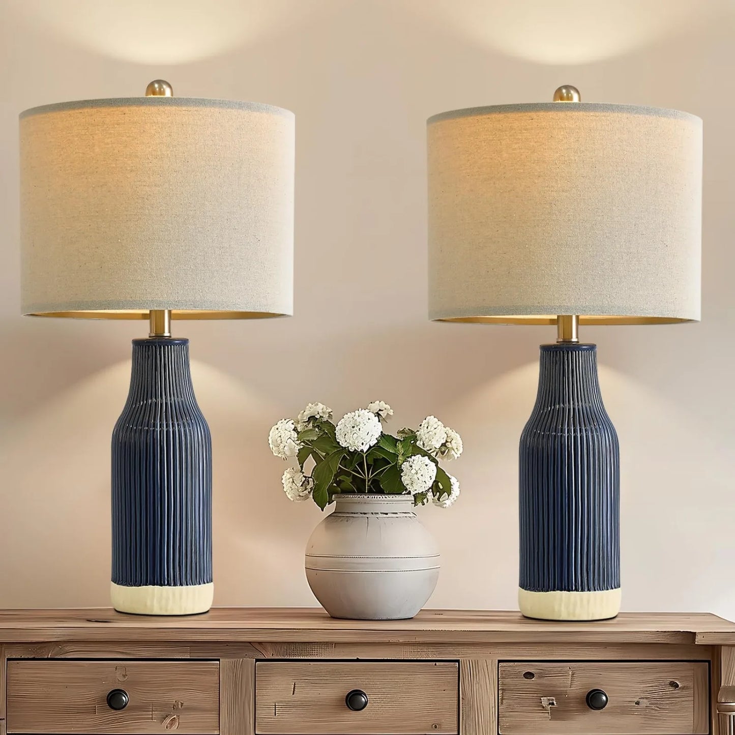 Modern Ceramic Table Lamp Set of 2