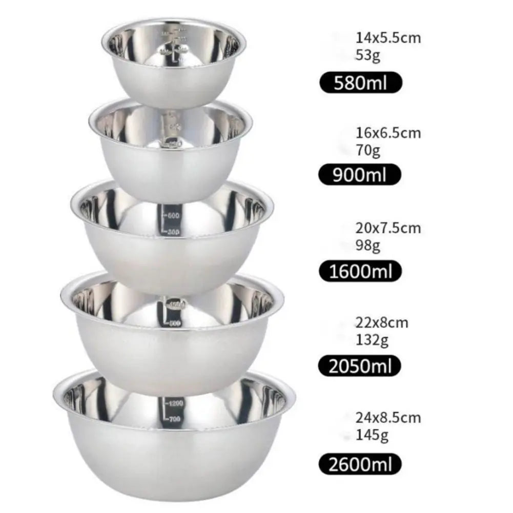 Stainless Steel Mixing Bowls Set 5Pcs