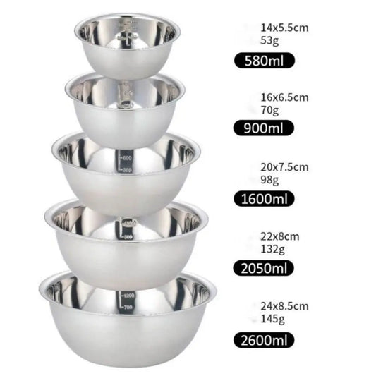 Stainless Steel Mixing Bowls Set 5Pcs