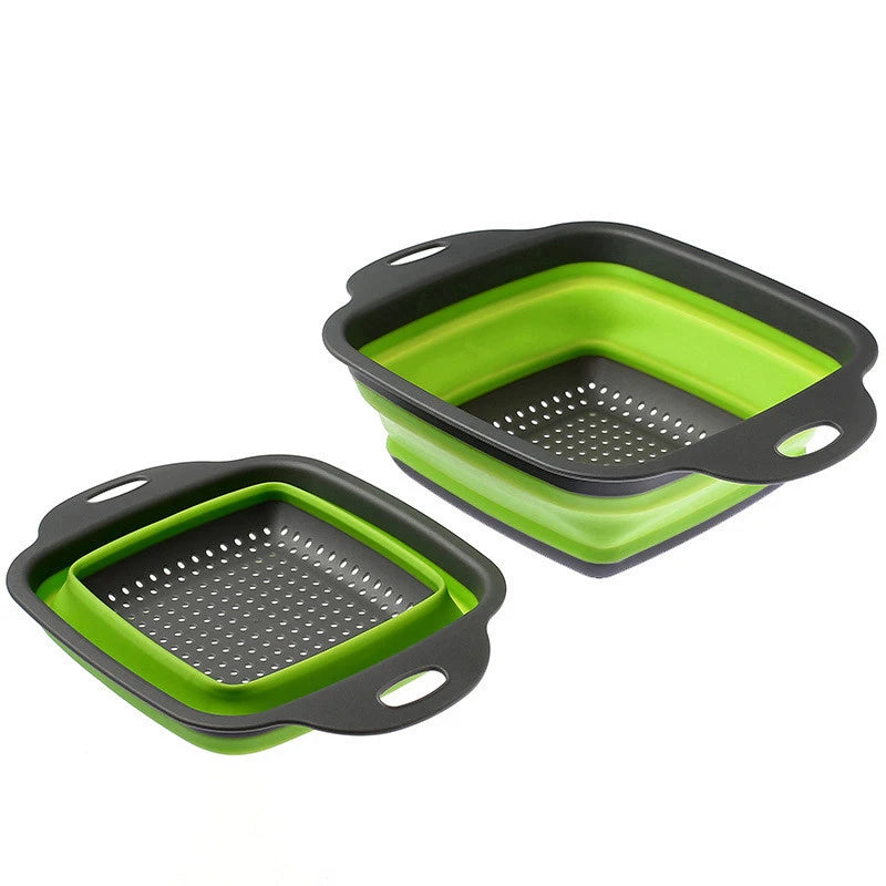 Foldable Silicone Square Colander Strainer