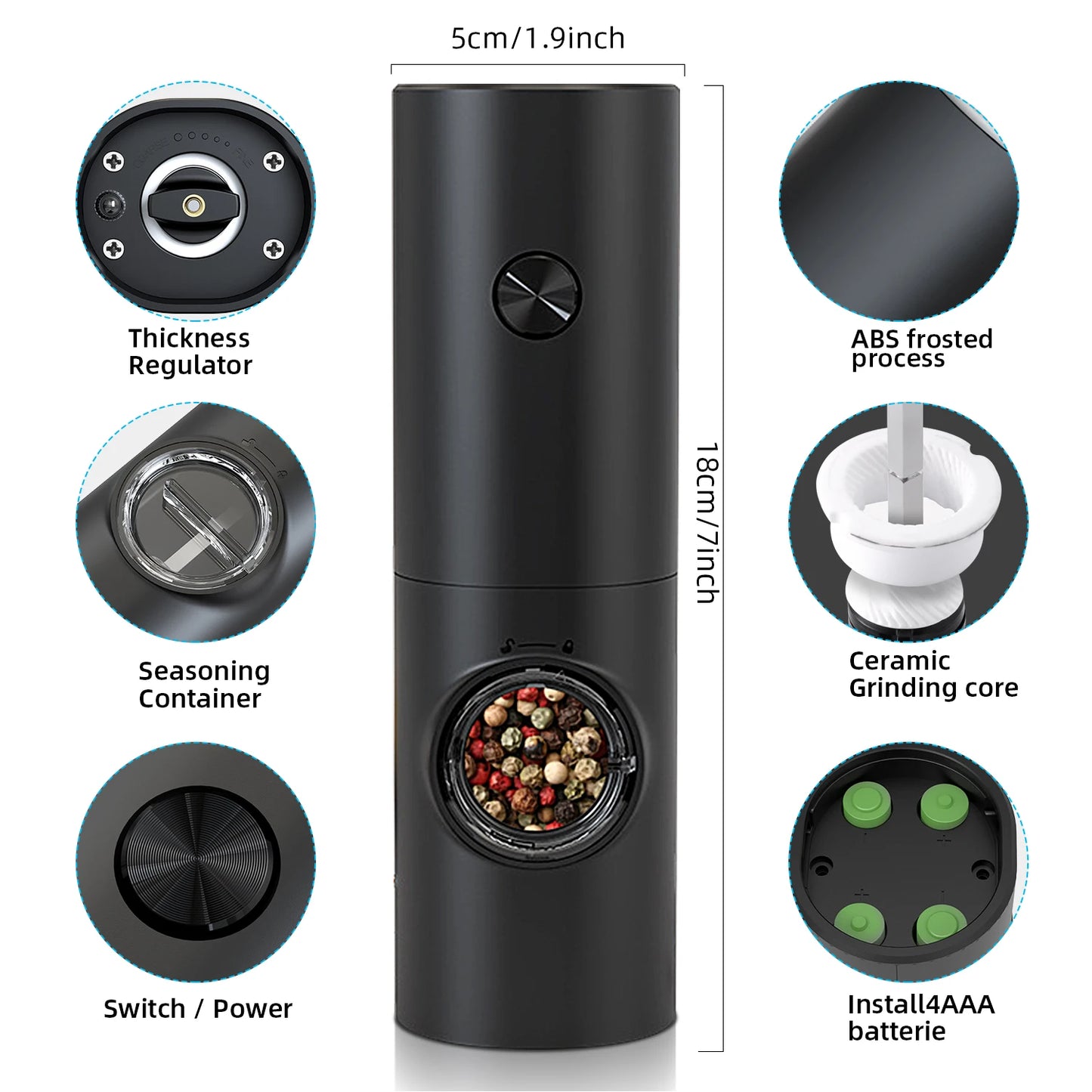 Electric Salt & Pepper Grinder Set