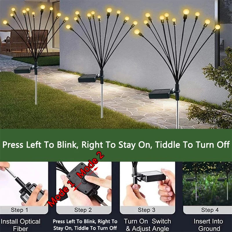 Solar-Powered Firefly Garden Lights