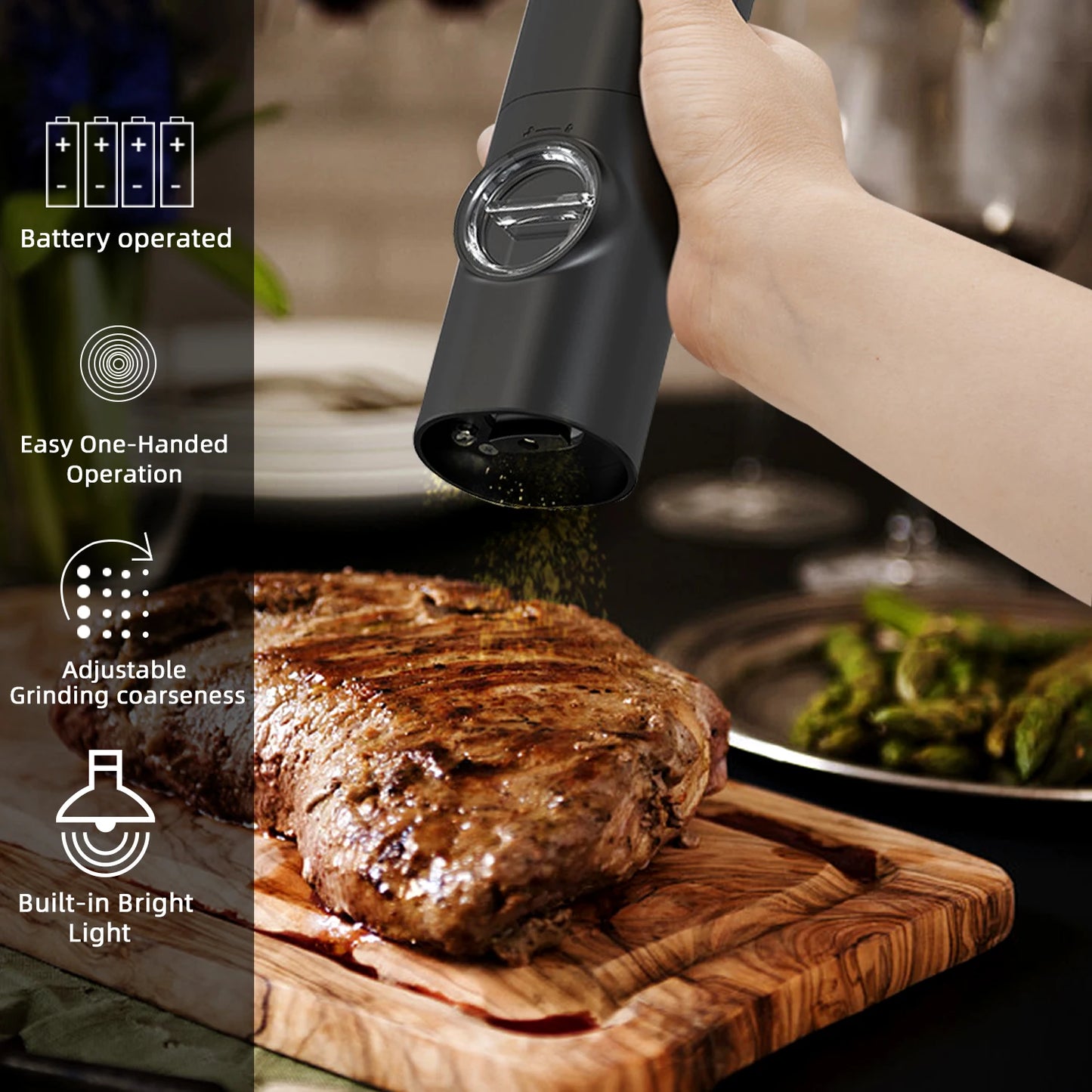 Electric Salt & Pepper Grinder Set