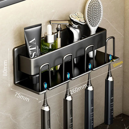 Wall-Mounted Toothbrush Holder & Bathroom Organizer