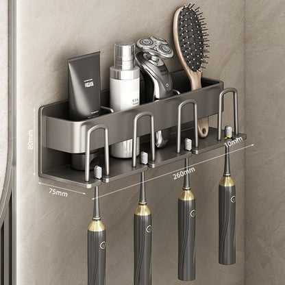 Wall-Mounted Toothbrush Holder & Bathroom Organizer