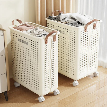 Foldable Laundry Basket with Wheels