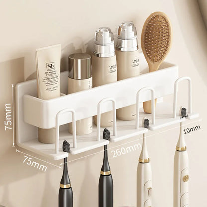 Wall-Mounted Toothbrush Holder & Bathroom Organizer