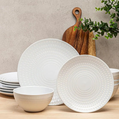 Ceramic Dinnerware Set for 4 (12 Pieces)