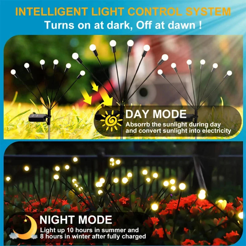 Solar-Powered Firefly Garden Lights