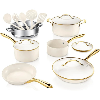 15 Pc Ceramic Set Non Stick