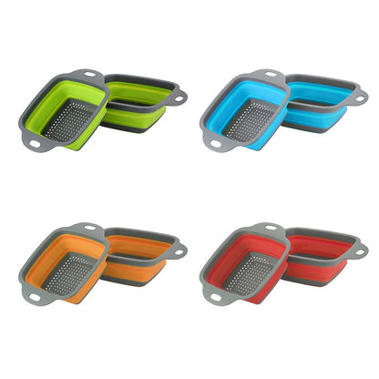 Foldable Silicone Square Colander Strainer